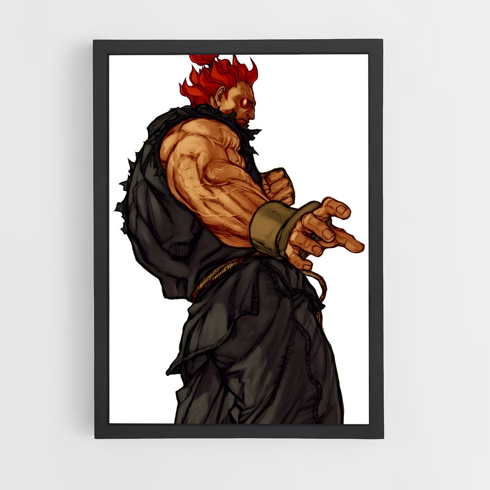 Poster Ryu le Guerrier Rouge – affiche Street Fighter (vue 2)